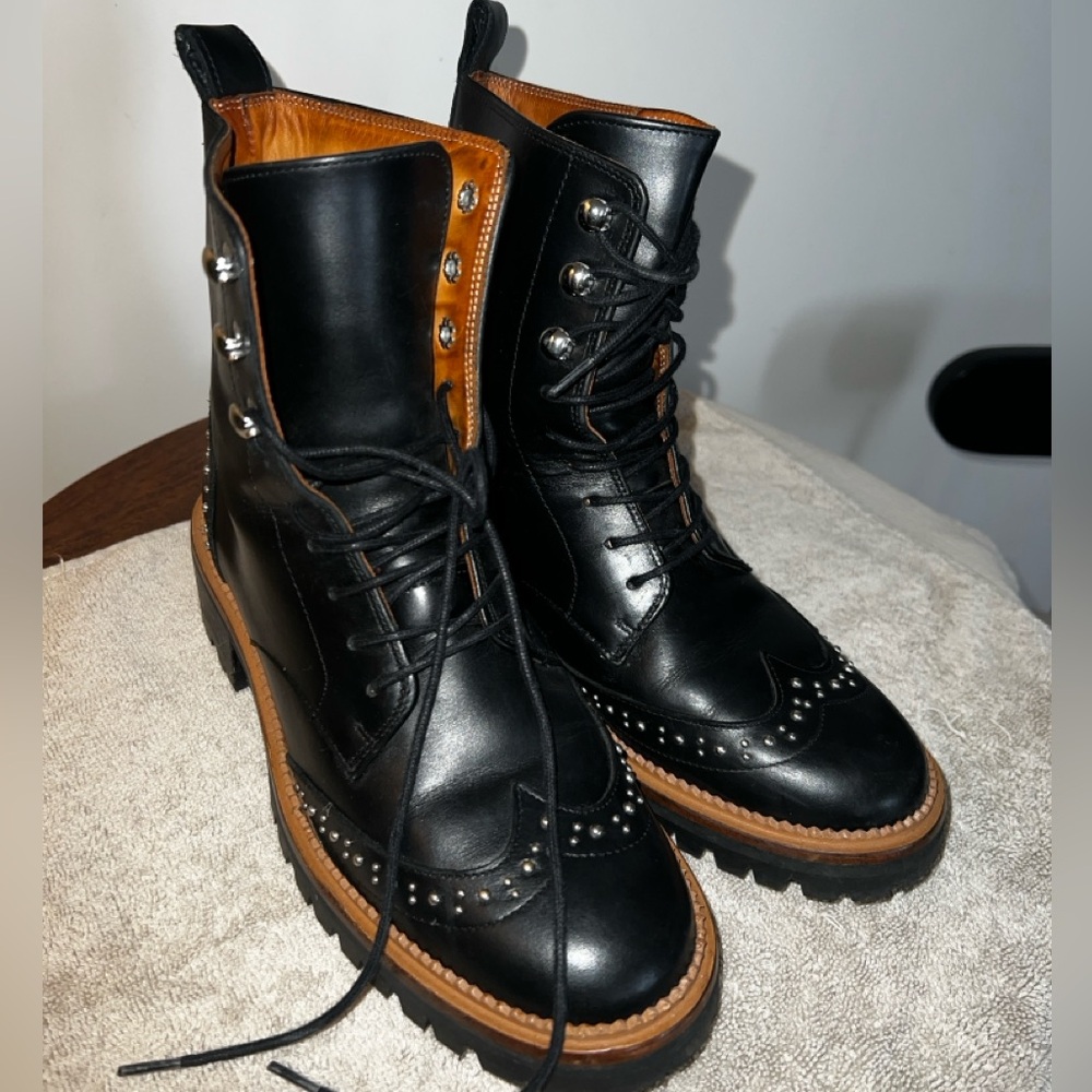 & Other Stories black leather lace up boots